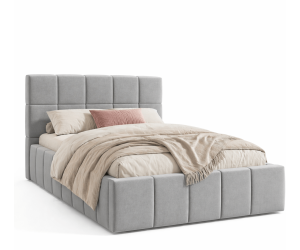 Komfortables Einzelbett 120x200 cm mit Stauraum und Lattenrost, Polsterbett mit Design, IMPERIA S16