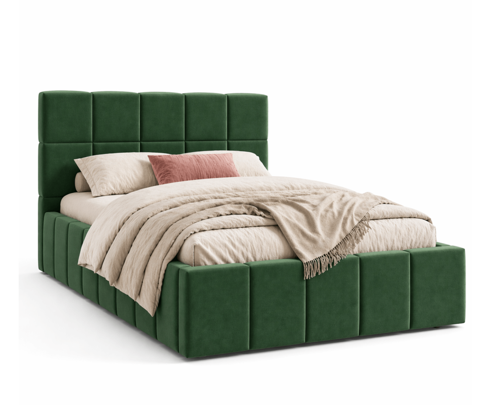 Komfortables Einzelbett 120x200 cm mit Stauraum und Lattenrost, Polsterbett mit Design, IMPERIA S16 Komfortables Einzelbett 120x200 cm mit Stauraum und Lattenrost, Polsterbett mit Design, IMPERIA S16
