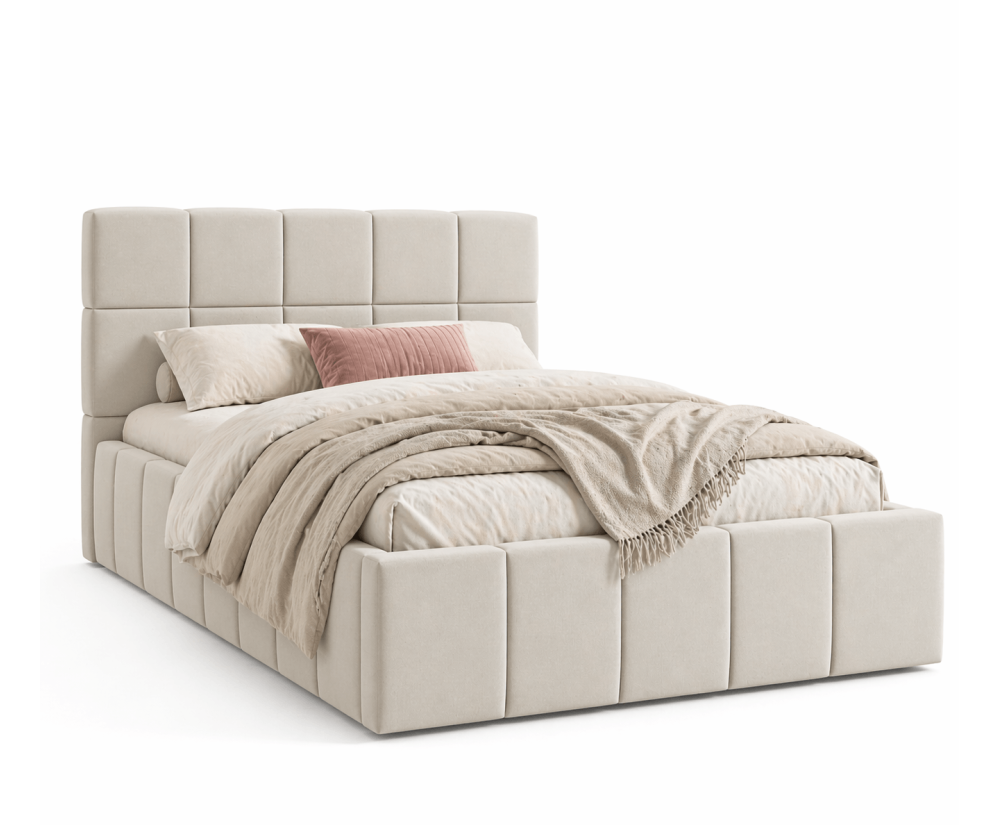 Komfortables Einzelbett 120x200 cm mit Stauraum und Lattenrost, Polsterbett mit Design, IMPERIA S16 Komfortables Einzelbett 120x200 cm mit Stauraum und Lattenrost, Polsterbett mit Design, IMPERIA S16