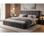 Modernes Polsterbett 140x200 cm mit Bettkasten, Lattenrost mit Metallrahmen, Doppelbett IMPERIA S16