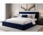 Polsterbett 180x200 cm mit elegantem Kopfteil und Bettkasten, Lattenrost mit Metallrahmen, IMPERIA S16