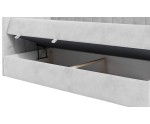 Elegantes Einzelbett 120x200 cm mit Stauraum, BONELL-Matratze, Holzfüße, Eckbett CARMEN 2M