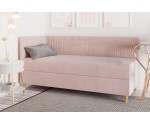 Elegantes Einzelbett 120x200 cm mit Stauraum, BONELL-Matratze, Holzfüße, Eckbett CARMEN 2M