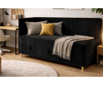 Elegantes Einzelbett 120x200 cm mit Stauraum, BONELL-Matratze, Holzfüße, Eckbett CARMEN 2M