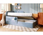 Bequemes Jugendbett 90x200 mit RAUSFALLSCHUTZ und Taschen - OLIMPIA SM 02K