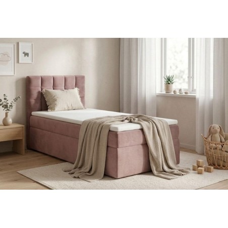 Einzelbett 80x200 cm mit Bettkasten und BONELL-Matratze, Jugendbett BEST 1M