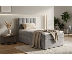 Einzelbett 90x200 cm mit Stauraum und Matratze, Polsterbett BEST 1M