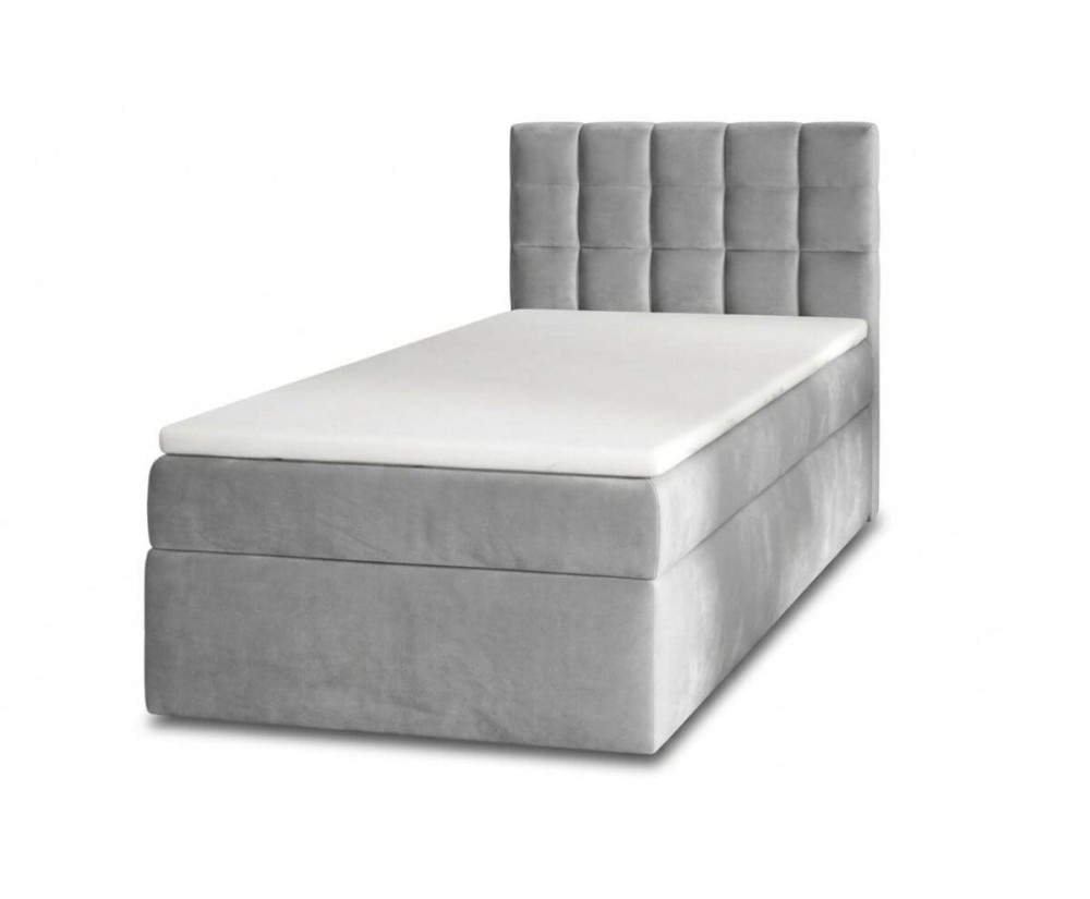 Einzelbett 90x200 cm mit Stauraum und Matratze, Polsterbett BEST 1M