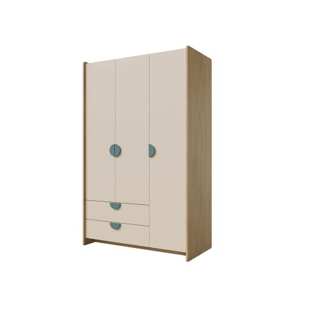 Funktionaler Kleiderschrank mit 2 Schubladen und Griffen in Meeresblau - NIRA 01