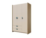 Funktionaler Kleiderschrank mit 2 Schubladen und Griffen in Meeresblau - NIRA 01