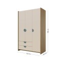 Funktionaler Kleiderschrank mit 2 Schubladen und Griffen in Meeresblau - NIRA 01