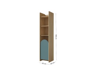 Modernes Hochregal eintürig mit offenen Fächern, Regal NIRA 03 L/R