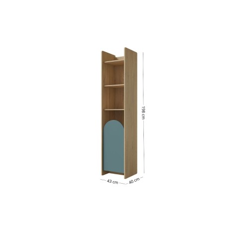 Modernes Hochregal eintürig mit offenen Fächern, Regal NIRA 03 L/R
