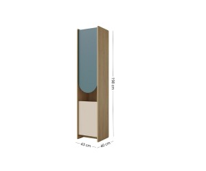 Schmales Hochregal zweitürig für Jugendzimmer, Regal NIRA 04 L/R