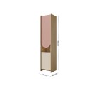 Geschlossenes Hochregal zweitürig für Jugendzimmer, Regal NIRA 04 L/R