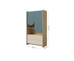 Regal mit abgerundeten Fronten und zwei Schubladen, Regal NIRA 06