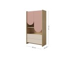 Kommode mit Regalböden und zwei Schubladen, Bücherregal NIRA 06