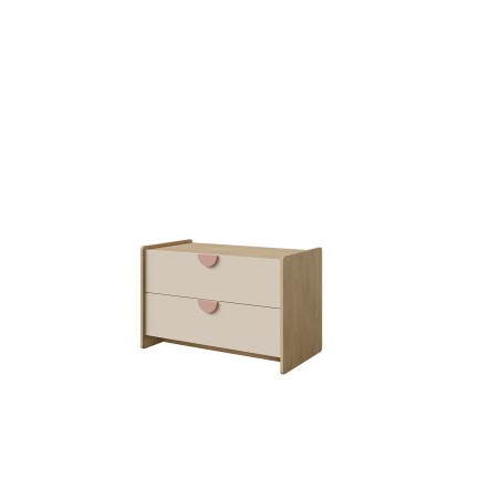 TV Board 93 cm breit mit Schubladen, Griffe in Puderrosa, TV Schrank NIRA 11