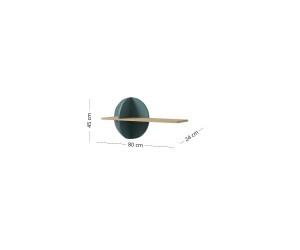 Designer-Wandboard 80 cm mit rundem Dekorpaneel in Meeresblau, NIRA 16