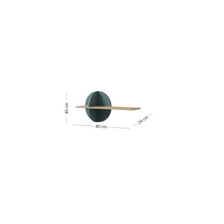Designer-Wandboard 80 cm mit rundem Dekorpaneel in Meeresblau, NIRA 16