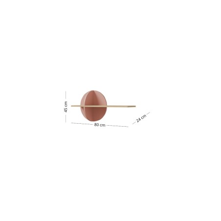 Designer-Wandboard 80 cm mit rundem Dekorpaneel in Puderrosa, NIRA 16