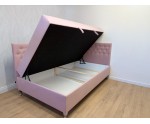 Stilvolles Eckbett 100x200 cm für Mädchen, Einzelbett Glamour mit Ziersteppung - Kristalle, JULIA 2M Stilvolles Eckbett 100x200 cm für Mädchen, Einzelbett Glamour mit Ziersteppung - Kristalle, JULIA 2M