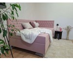Stilvolles Eckbett 100x200 cm für Mädchen, Einzelbett Glamour mit Ziersteppung - Kristalle, JULIA 2M Stilvolles Eckbett 100x200 cm für Mädchen, Einzelbett Glamour mit Ziersteppung - Kristalle, JULIA 2M