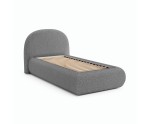 Jugendbett 90x200 cm Bouclé mit abgerundetem Kopfteil - Einzelbett FERRO 86