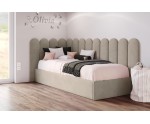 Polsterbett 90x200 cm mit Wandpaneelen 25x100 cm (x13 St.), Jugendbett DIEGO SM 02