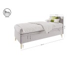 Hotelbett 90x200 cm für Pensionen und Gästezimmer, mit Bettkasten und gepolstertem Kopfteil, INTARO A8