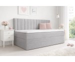 Kontinentalbett 80x200 cm mit Bettkasten und 2 Matratzen ideal für Jugendzimmer, Einzelbett INTARO A12-2