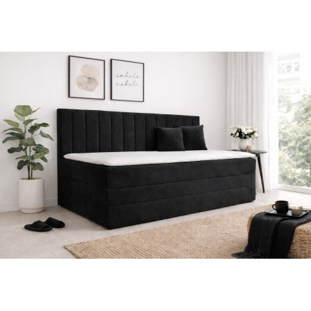 Boxspringbett 90x200 cm mit Stauraum ideal für kleine Schlafzimmer, Kontinentalbett INTARO A12-2