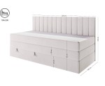 Kontinentalbett 100x200 cm mit Rückenlehne ideal für kleine Schlafzimmer, Einzelbett INTARO A12-2