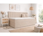 Boxspringbett 120x200 cm mit Stauraum, Rückenlehne mit dekorativen Nähten, Schlafzimmerbett INTARO A12-2