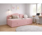 Kinderbett 80x200 cm mit BONELL-Matratze und Bettkasten, Polsterbett LEONARD 2M