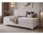 Einzelbett im Glamour-Stil 120x200 cm mit dekorativer Rückenlehne, Schlafcouch MEDIOLAN 3M