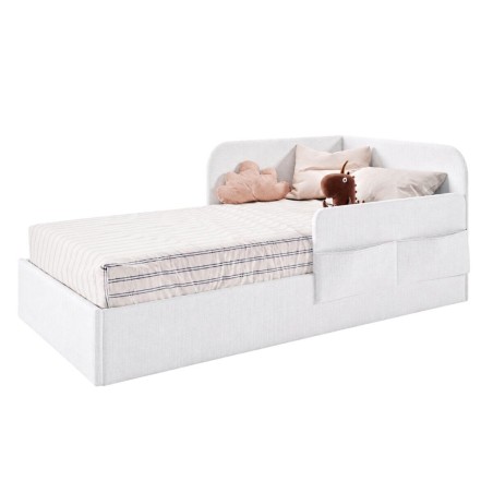 Bequemes Jugendbett 90x200 mit RAUSFALLSCHUTZ und Taschen - OLIMPIA SM 02K