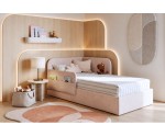 Bequemes Jugendbett 90x200 mit RAUSFALLSCHUTZ und Taschen - OLIMPIA SM 02K
