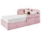 Kinderbett 100x200 mit RAUSFALLSCHUTZ, Taschen und Bettkasten - OLIMPIA SM 02K