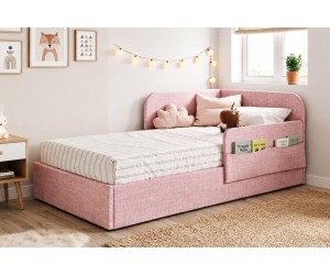 Kinderbett 100x200 mit RAUSFALLSCHUTZ, Taschen und Bettkasten - OLIMPIA SM 02K