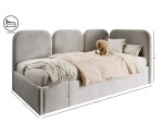 Polsterbett 120x200 cm mit weichen Seitenteilen und Bettkasten, MARGO SM 02
