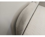 Eckbett 100x200 cm RECHTS mit weichen Seitenteilen und Bettkasten, Velvetstoff Riviera 21 seidengrau,  MARGO SM 02