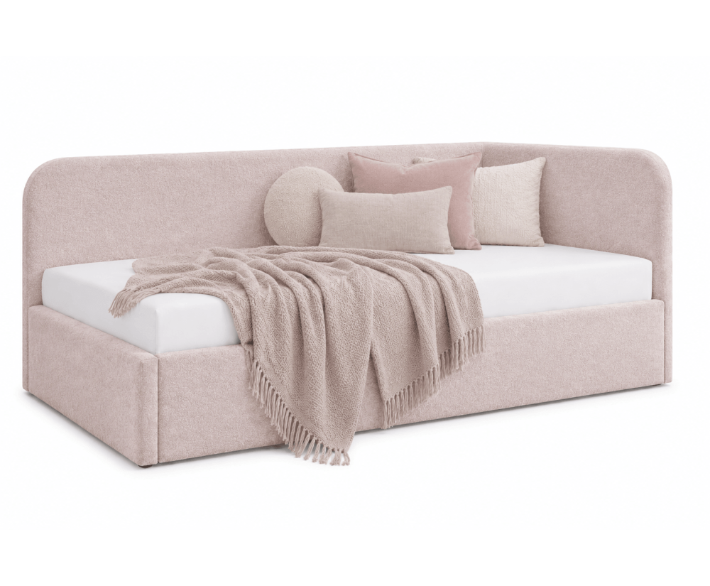 Jugendbett 90x200 mit zwei Schlafplätzen und geräumiger Schublade, funktionales Ausziehbett in Bouclé ALVIN 04 MN Jugendbett 90x200 mit zwei Schlafplätzen und geräumiger Schublade, funktionales Ausziehbett in Bouclé ALVIN 04 MN