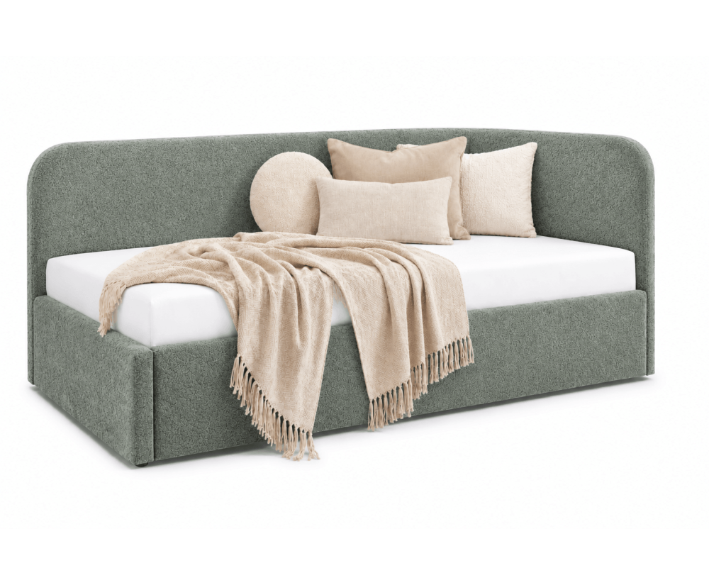 Kinderbett 100x200 mit 2 Liegeflächen und geräumigem Stauraum, funktionales Ausziehbett 2in1 in Bouclé ALVIN 04 MN Kinderbett 100x200 mit 2 Liegeflächen und geräumigem Stauraum, funktionales Ausziehbett 2in1 in Bouclé ALVIN 04 MN