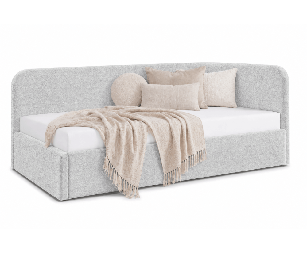 Kinderbett 100x200 mit 2 Liegeflächen und geräumigem Stauraum, funktionales Ausziehbett 2in1 in Bouclé ALVIN 04 MN Kinderbett 100x200 mit 2 Liegeflächen und geräumigem Stauraum, funktionales Ausziehbett 2in1 in Bouclé ALVIN 04 MN