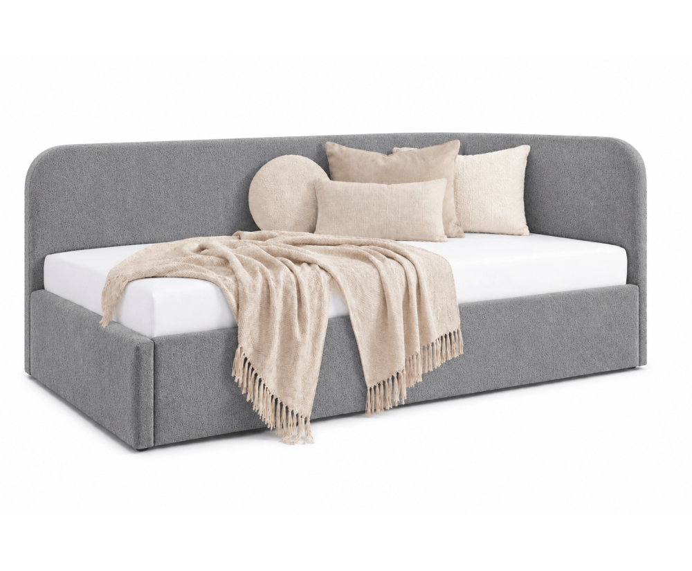 Kinderbett 100x200 mit 2 Liegeflächen und geräumigem Stauraum, funktionales Ausziehbett 2in1 in Bouclé ALVIN 04 MN Kinderbett 100x200 mit 2 Liegeflächen und geräumigem Stauraum, funktionales Ausziehbett 2in1 in Bouclé ALVIN 04 MN