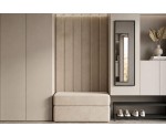 Sitzpouf 90x60 mit Stauraum und maßgefertigte Polsterpaneele, INTARO P1/BETA Sitzpouf 90x60 mit Stauraum und maßgefertigte Polsterpaneele, INTARO P1/BETA