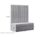 Sitzpouf 120x60 mit Stauraum und maßgefertigtem Wandpolster für den Flur, INTARO P1/BETA