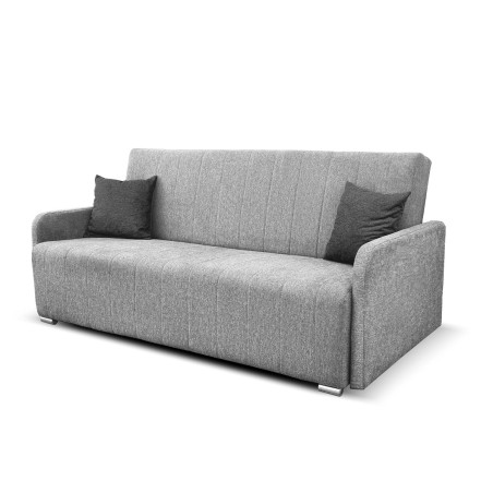 Schlafsofa 3-Sitzer mit praktischem Stauraum in Grau, Couch mit Schlaffunktion, KAYA
