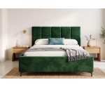 Elegantes Doppelbett 140x200 cm mit Kopfteil und Stauraum, Lattenrost mit Metallrahmen, Polsterbett IMPERIA S14